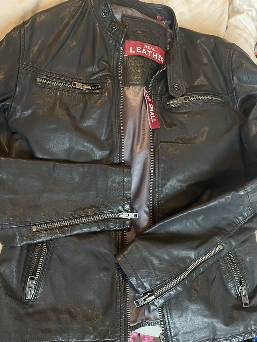 Geaca piele premium Superdry