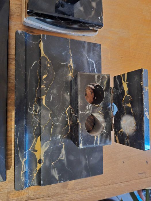 Set birou ART DECO marmura neagra cu auriu EGZ (Ernst Georg Z