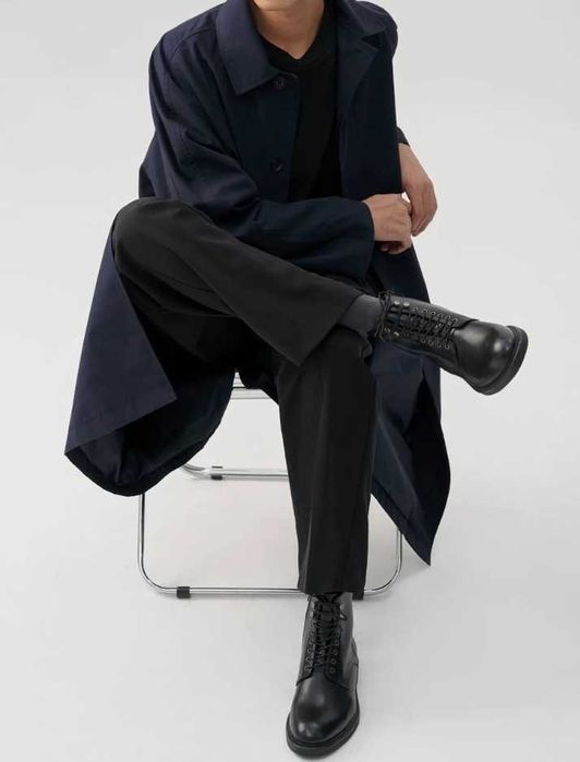 Ghete lace up 43 41 premium Massimo Dutti NOI piele naturala negru