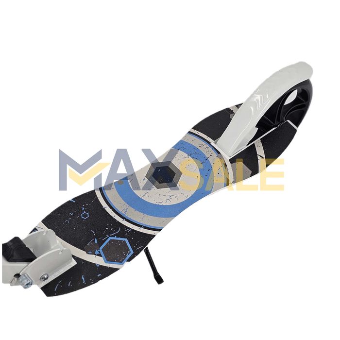 Детска тротинетка сгъваема скутер scooter бяла кръгове алуминиева