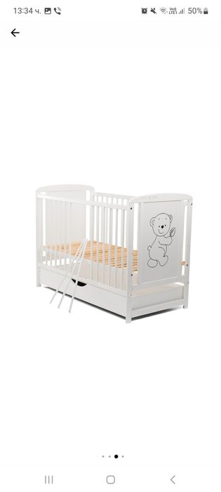 Бебешко легло от бор Baby needs с чекмедже