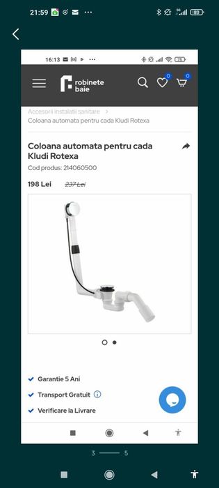 Cada colt fibra sticla , mărimea 160*100