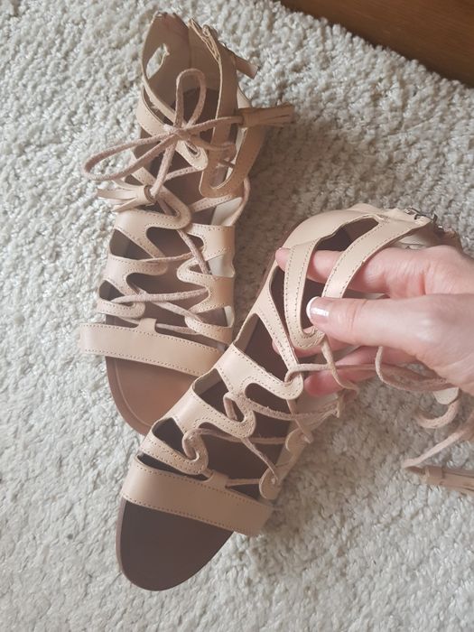 Sandale piele nude Zara 36