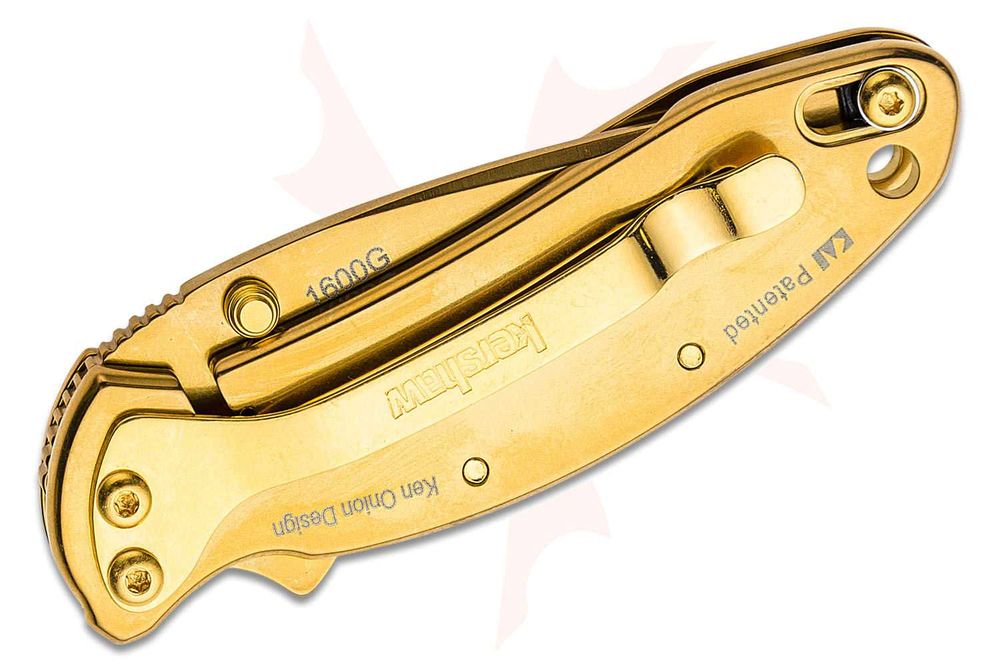 НОВ оригинален 24 K позлатен сгъваем нож KERSHAW 1600G Ken Onion Chive  от САЩ