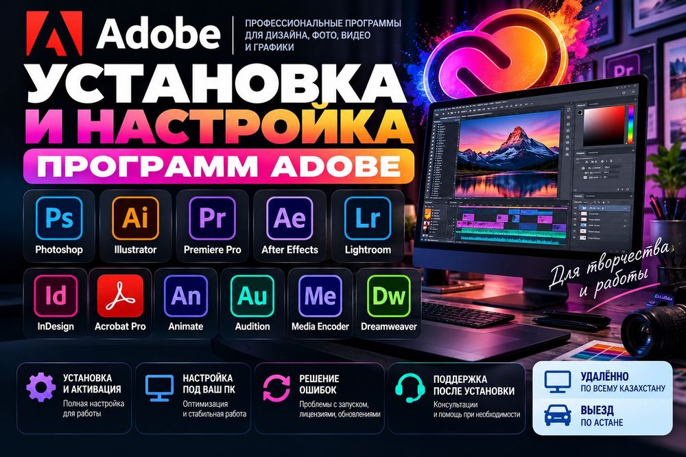 Установка Adobe Acrobat • Photoshop • Premiere Pro • After Effects