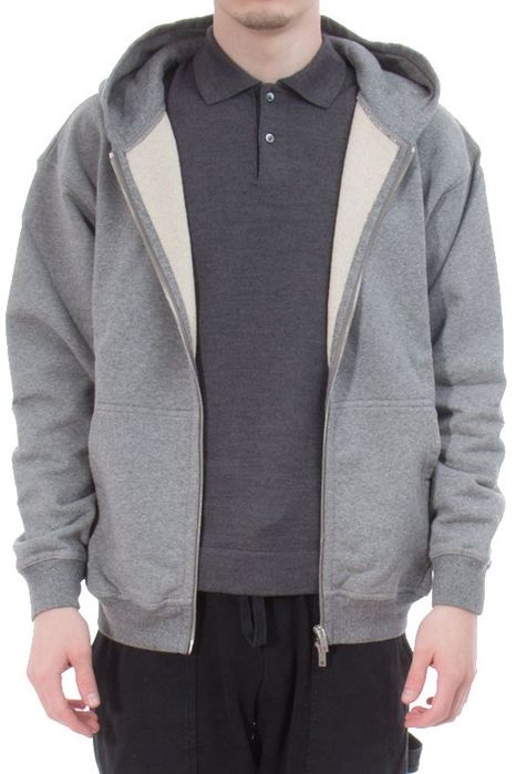 Represent Blank Zip Hoodie in Grey Melange size S