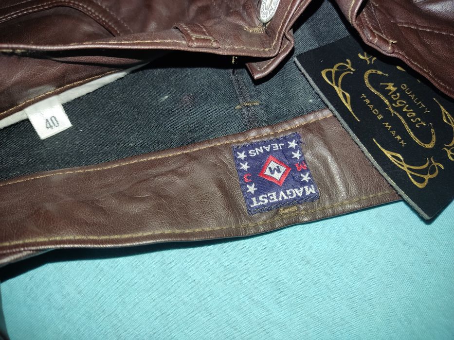 Pantalon piele dama maro brand Magvest marimea 40 Noi
