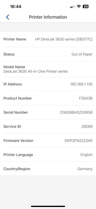 Imprimanta HP DeskJet 3630