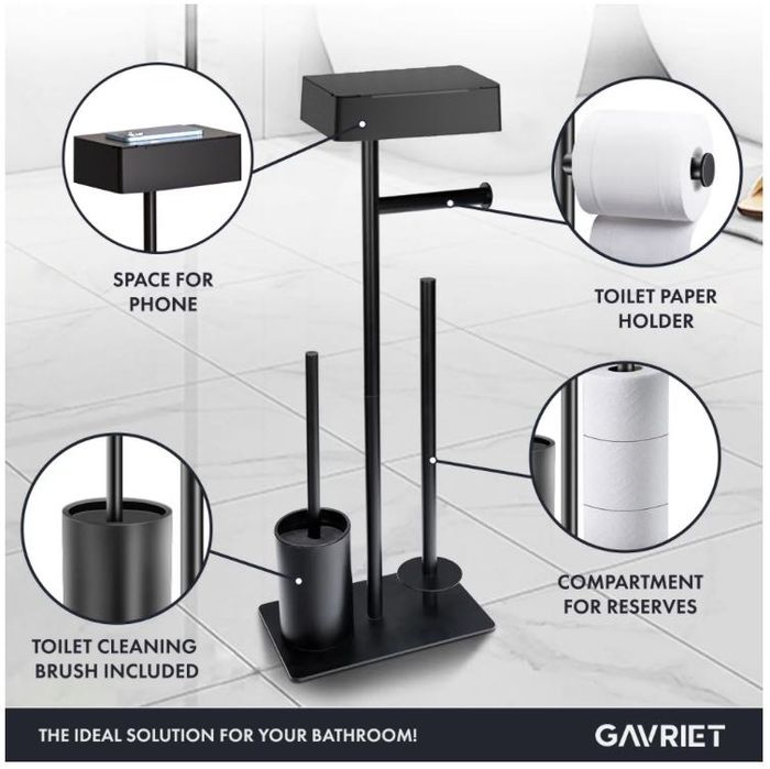 Поставка за тоалетна хартия 4в1