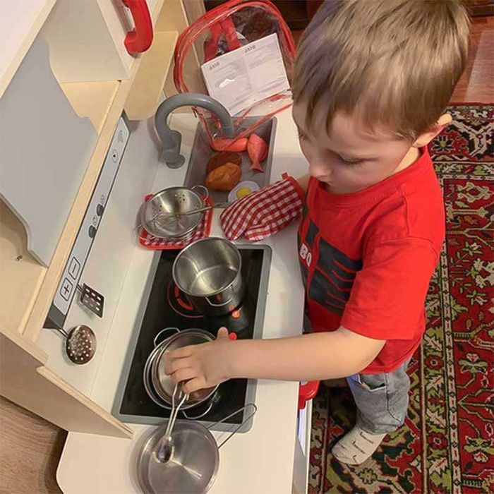 Детски метален комплект за готвене с раница – 13 части