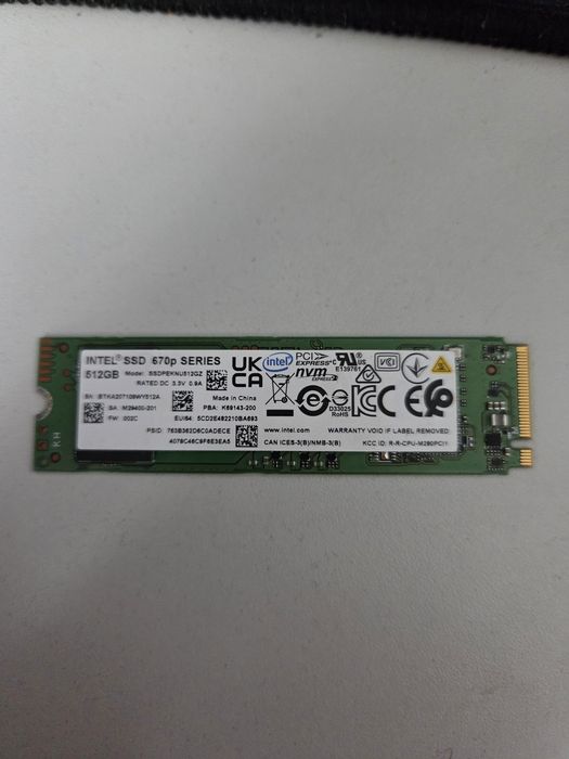 Nvme накопитель intel на 512 гигабайт ssd диск