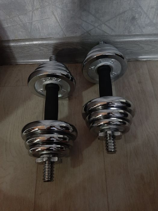 Гантели 15кг разборные хромированные