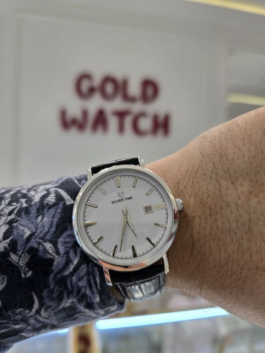 Серебрянные часы Сильвер тайм, ультротонкие.