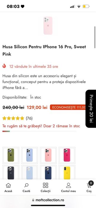 Husa + folie Iphone 13 Pro Max Moft noua
