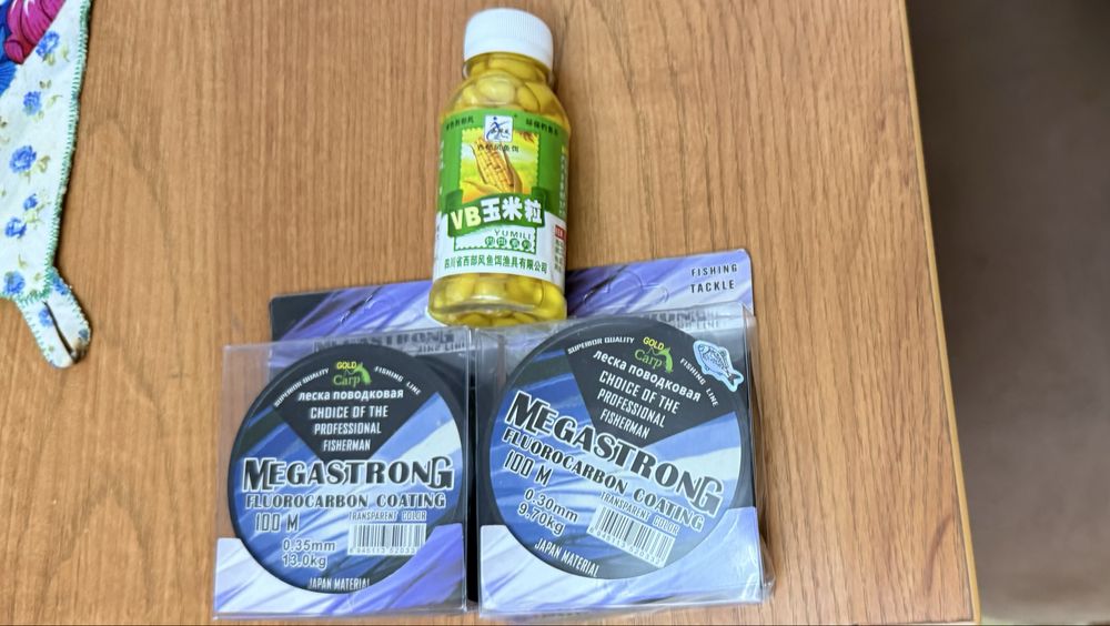 Леска и кукуруза для рыбалки