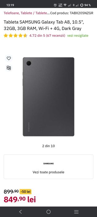 Samsung tab a8 +husă
