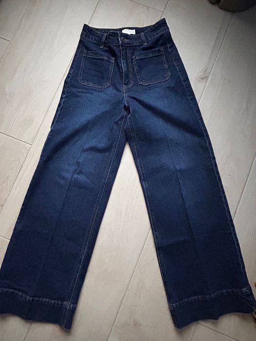 Тъмносини дънки H&M Wide Leg