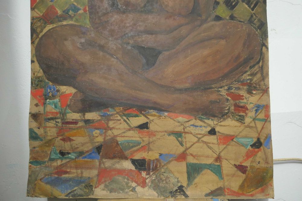 Nud Feminin/ Flori-Natura Moarta 100/70cm Ulei/Panza ELENA ANTON