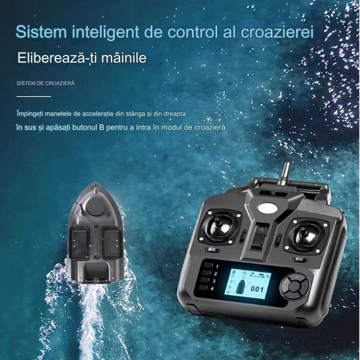 Barca pescuit nadit momeala GPS telecomanda valuri 7-8, 3 cuve 500 m