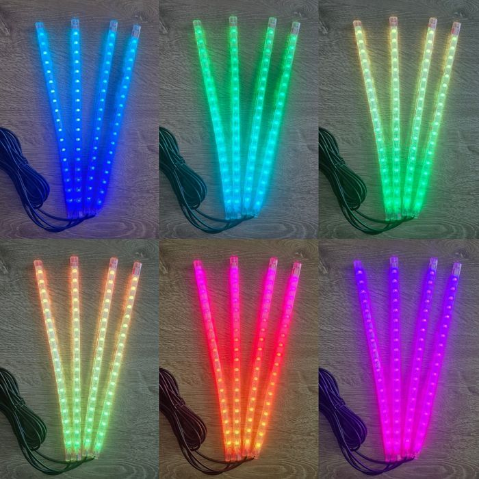 Set 4 Benzi LED Auto RGB Symphony Control Bluetooth Mufa USB 72 Leuri Banda