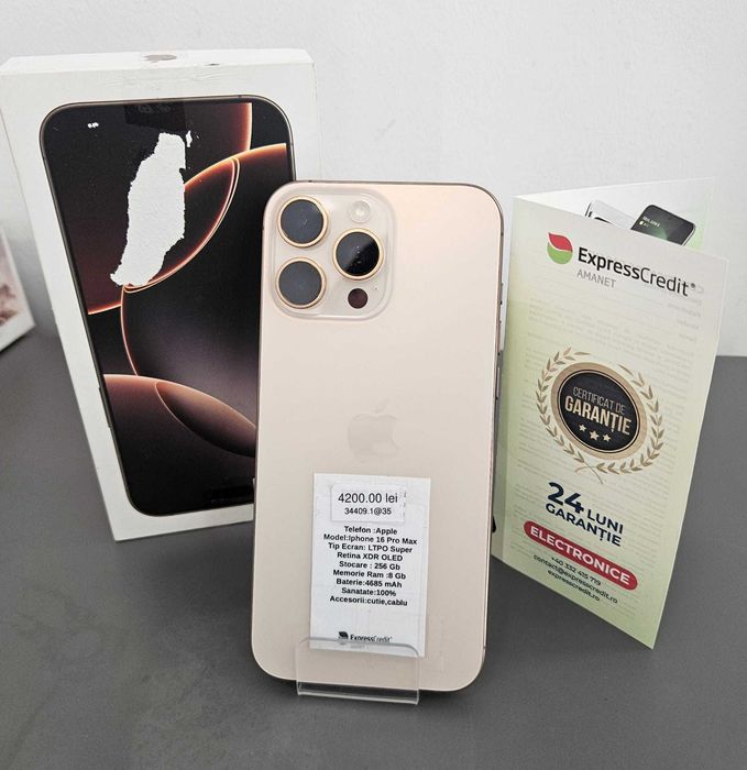 Telefon Iphone 16 Pro Max (AG32 B:34409.1-ag35) Garantie 2 Ani!