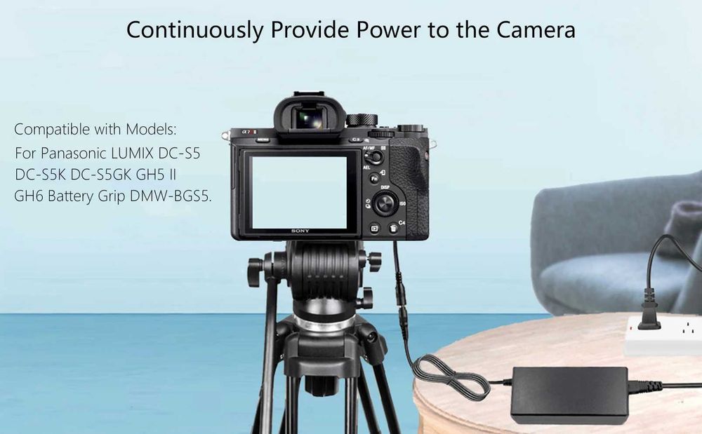 Alimentator priza DMW-DCC17 DMW-BLK22 DMW-BLF19 pentru camera Panasonic Lumix S5 S5 II S5 IIX S9 GH5 GH5S GH5 II GH6 GH7 G9 II