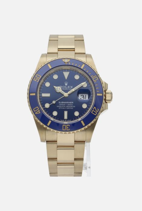 ROLEX Submariner Date Blue 18K Yellow Gold