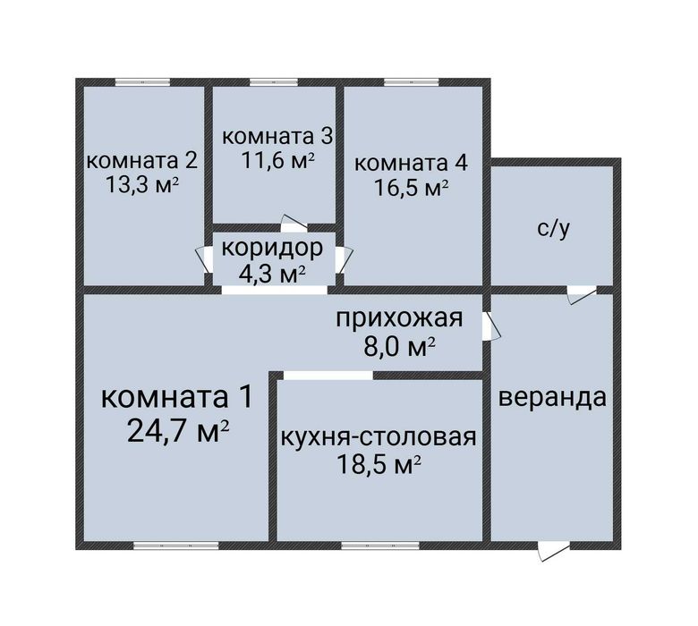 4-комн. дом в п.Заречный
