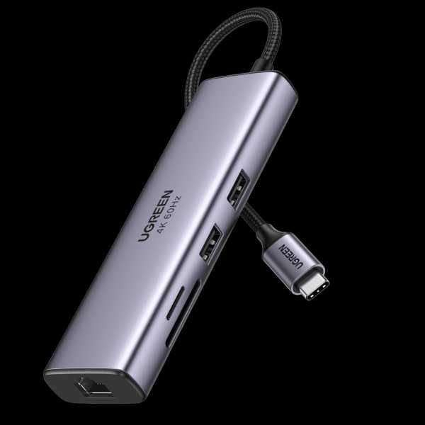 Adaptor USB-C, hub 7 in 1, HDMI 4K