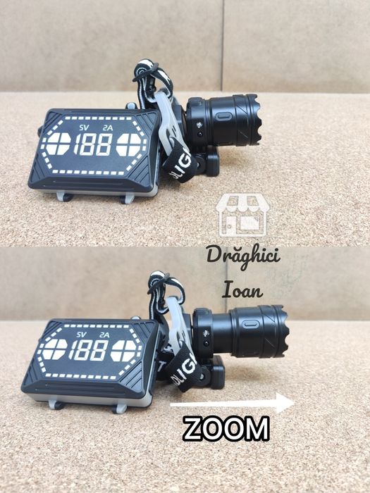 Lanterna frontala pt pescuit LED LASER PM20 ULS < 1300m+COB si SENZOR