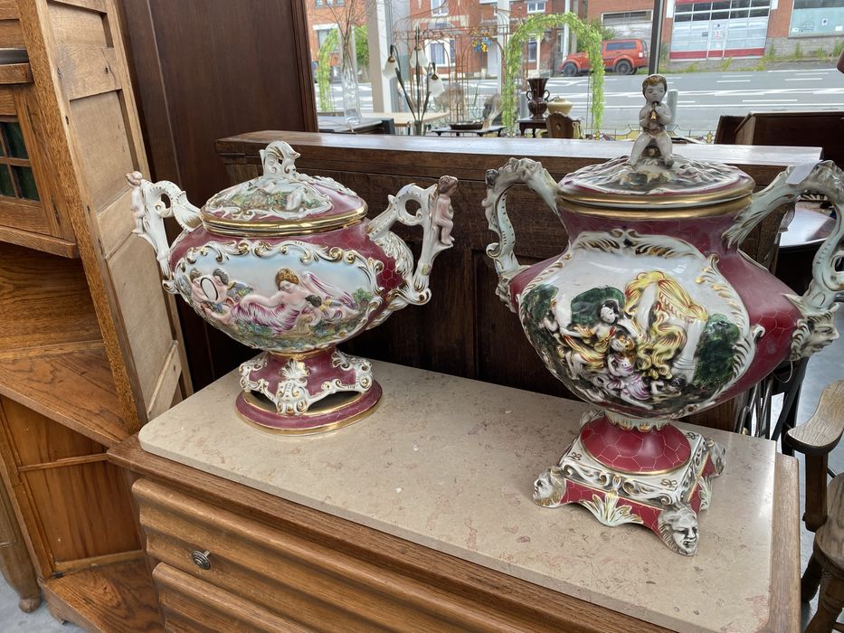 Огромни порцеланови съдове каподимонте ваза супник урна