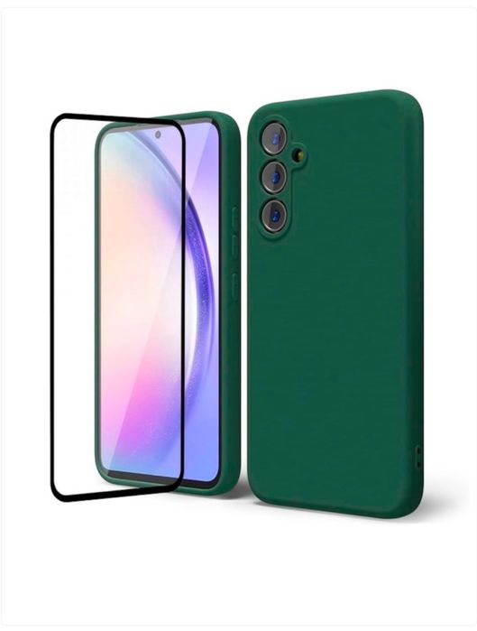 Husa Glow Interio Alcantara si Folie Sticla Samsung S21/S23/S24/S25 FE