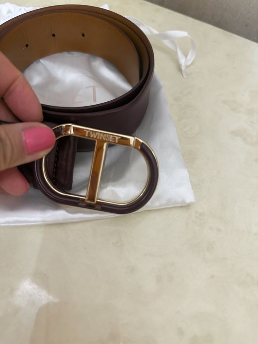 Twinset колан цвят бургунди