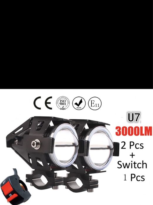 Proiector / proiectoare moto LED angel eyes MOTO ATV SCOOTER SUV ETC