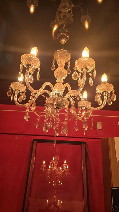 Candelabru Cuimbra cu 6 brate - 63116-6, 6 x E14, transparent, vintage