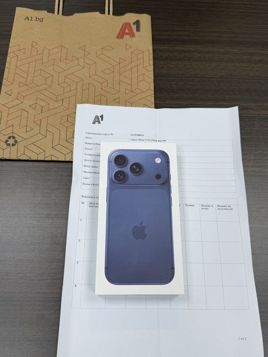 ЧИСТО НОВ 256GB iPhone 17 Pro Гаранция A1 2029 Blue / Син