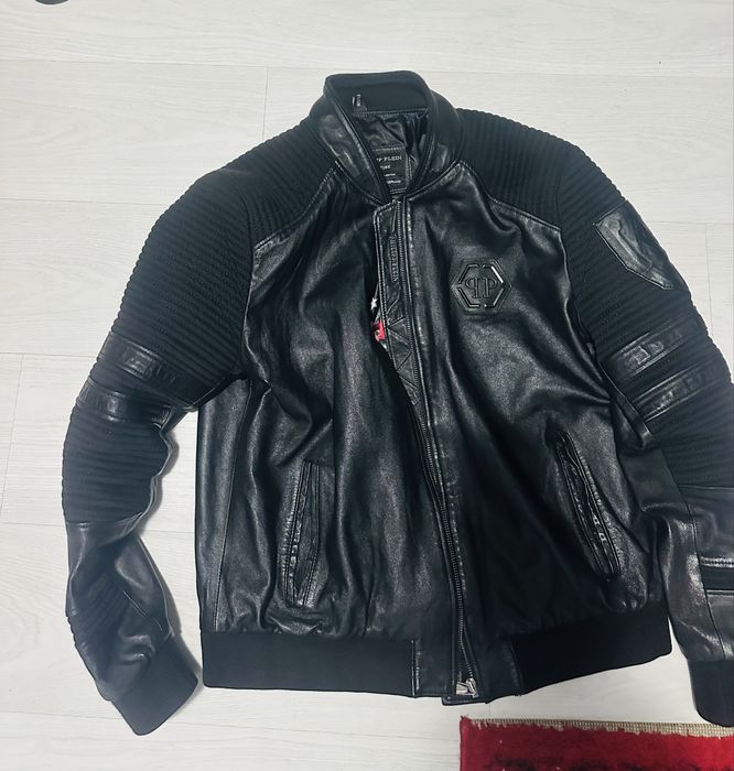 geaca piele naturala Philip Plein