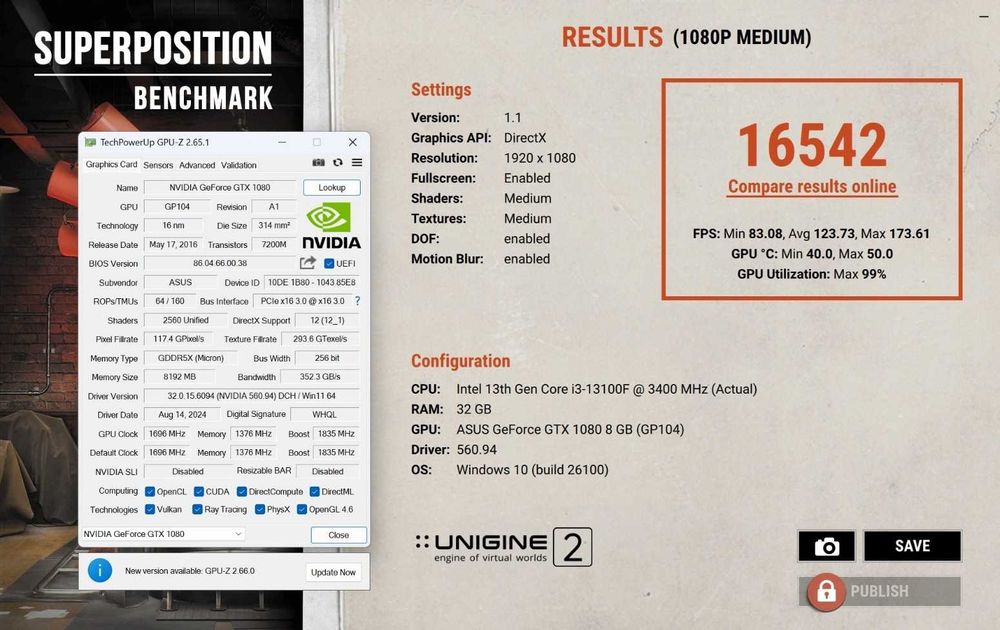 Placă Video ASUS GeForce GTX 1080 ROG STRIX GAMING 8GB DDR5X 256-bit