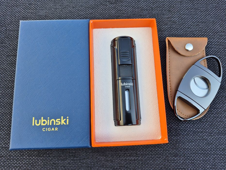 Луксозна запалка за пури  lubinski с подарък резачка