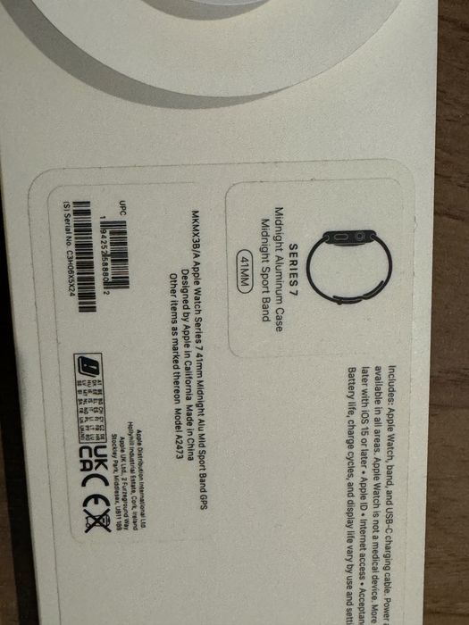 Смарт часовник Apple 7 Series  Midnight Aluminium Case, 41mm