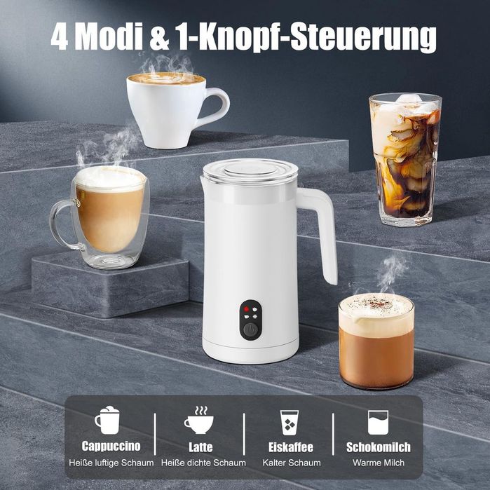 Spumator Electric Lapte 4 în 1 400ml Spumă Caldă și Rece