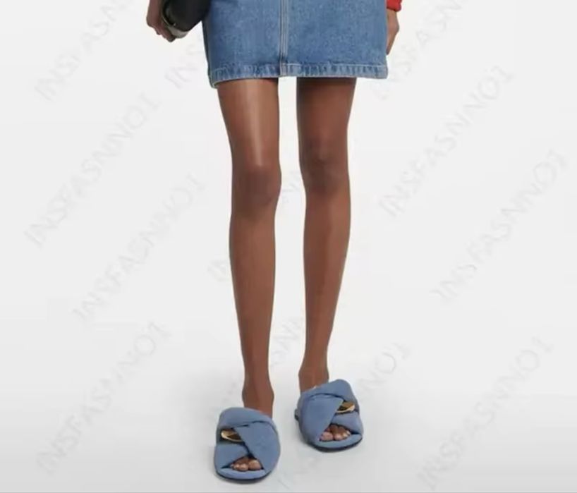 Дамски чехли деним по модел на Jw Anderson