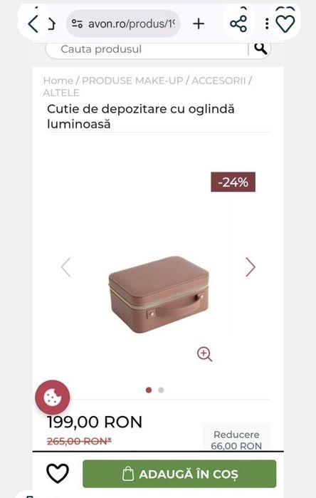 Cutie make up/cosmetice cu oglindă luminoasă Avon Vanity Case