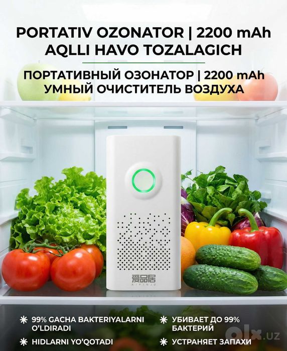 Озонатор - дезодоратор, очиститель воздуха портативный