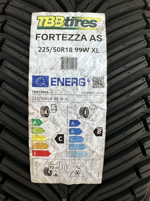 Нови всесезонни гуми TBB TIRES FORTEZZA AS 225/50R18 99W XL БОРД 2255018