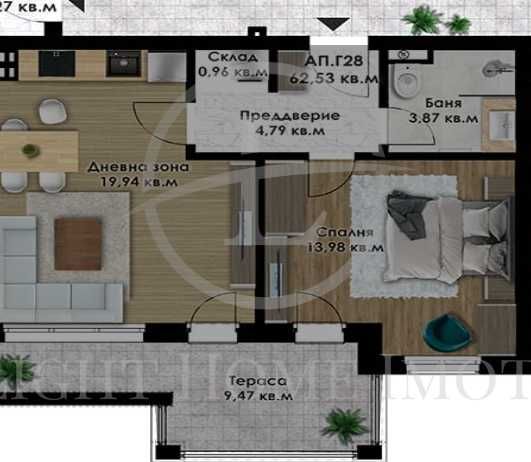 Реф. 2665 Двустаен Апартамент / Кючук Париж