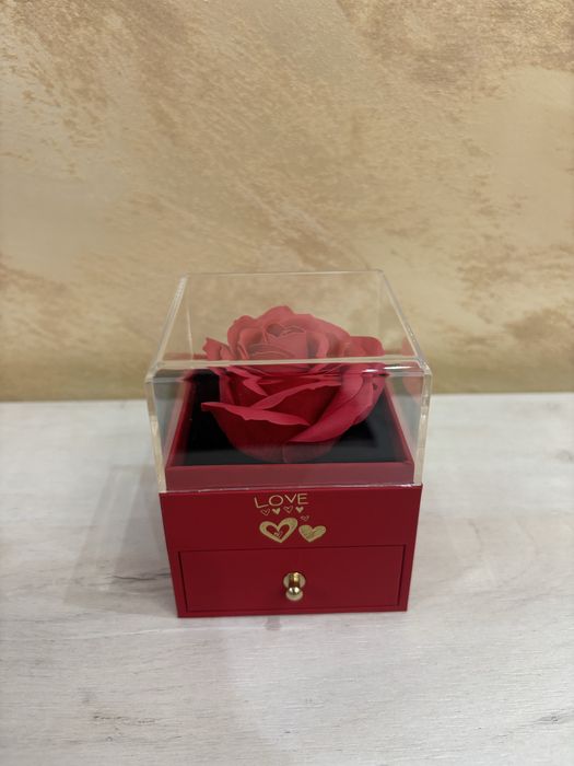 Trandafir Everlasting & colier din oțel inoxidabil