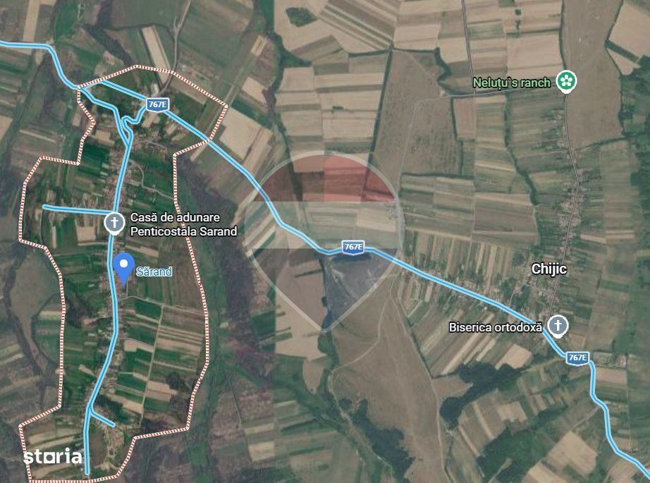 Vânzare teren intravilan, 622 mp, 20 de parcele, Sărand - Șoseaua E767