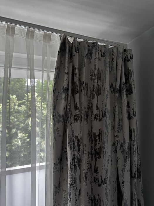 Draperie noua, gri, albastru, minimalist