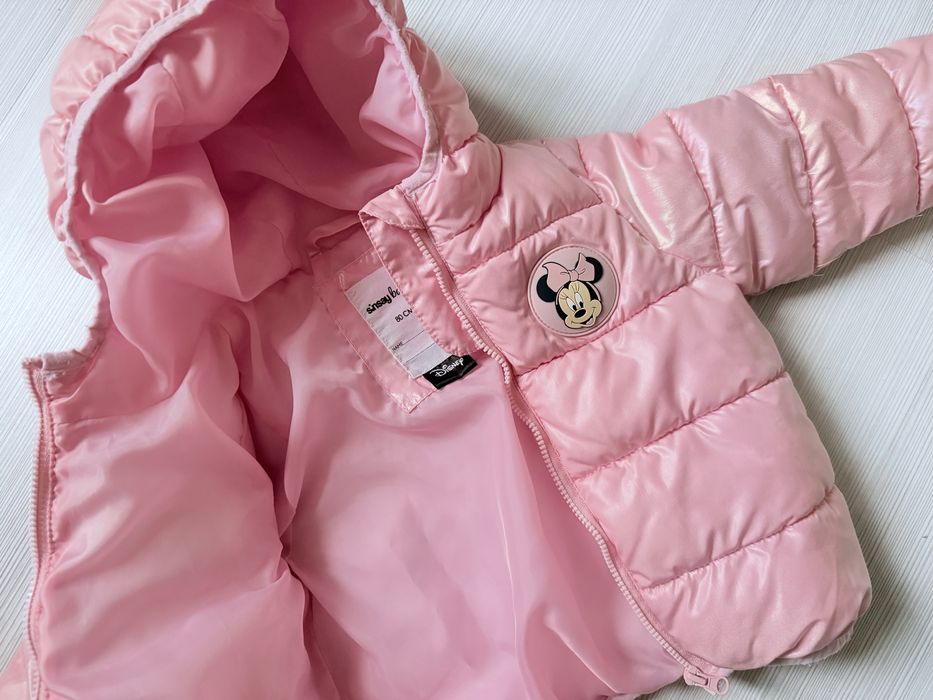 Бебешко/ детско зимно розово яке Мини маус 80 размер